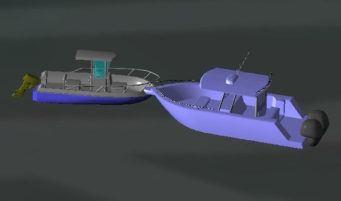 3D image of recreational boat accident
