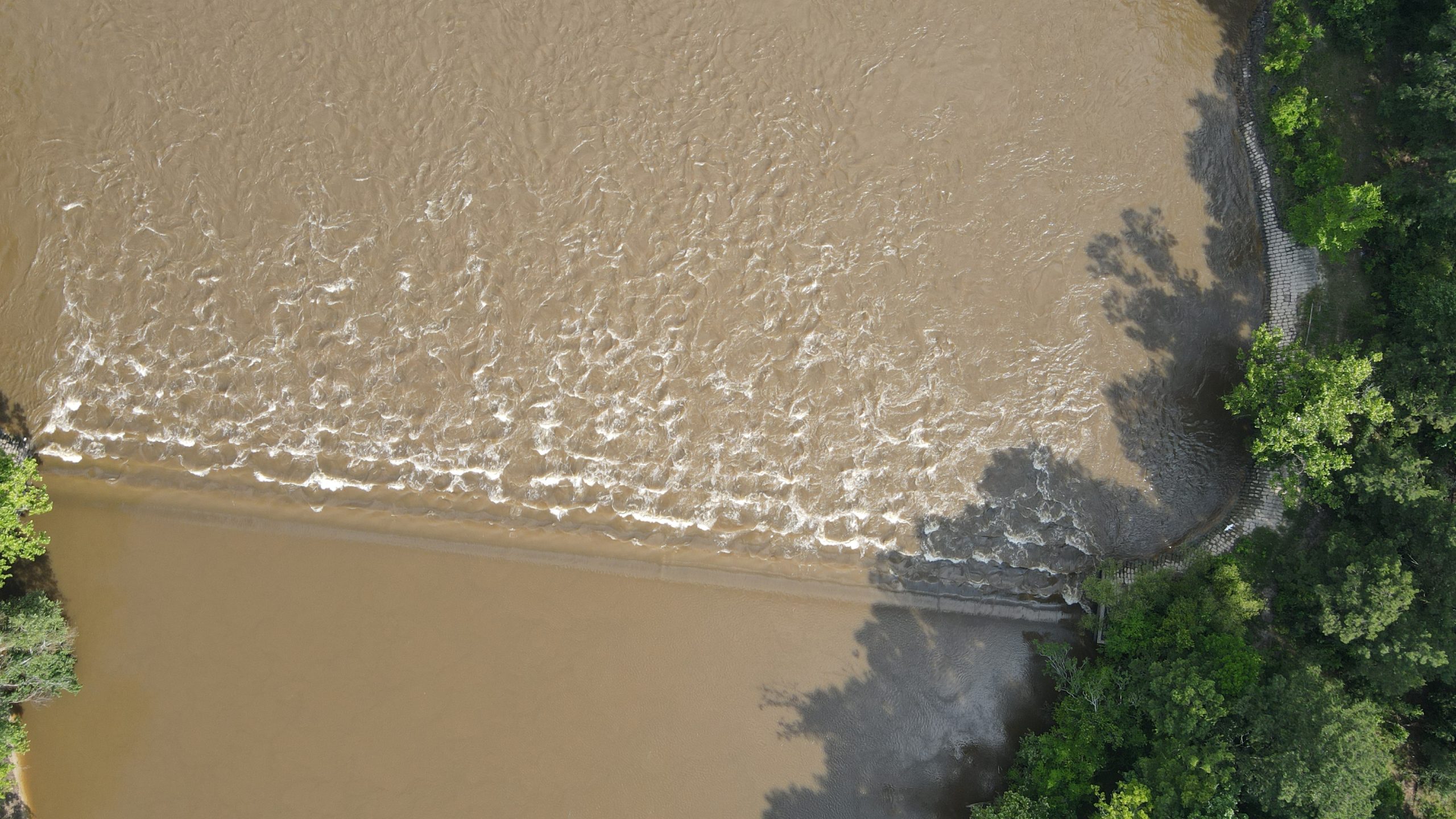 drone image of boat accident scene