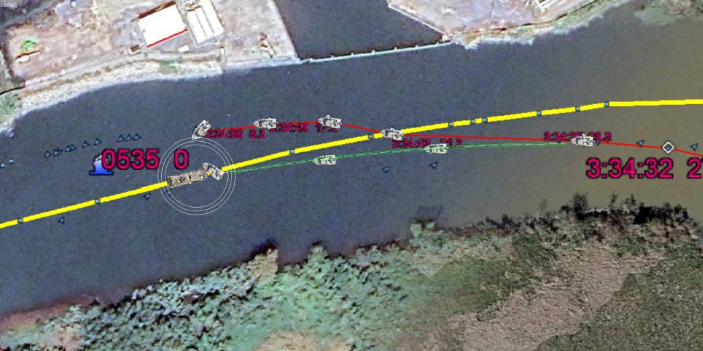 3D rendering of vessel collision with GPS track